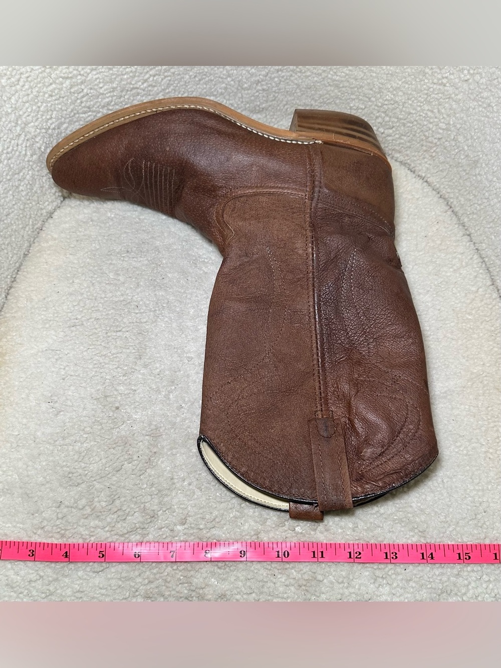 Dingo Vintage 80”s Men’s Brown Leather Western Cowboy Boots Western Bohemian 10 - Picture 11 of 11
